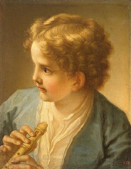 unknow artist Boy with the flute by tuscan painter Benedetto Luti